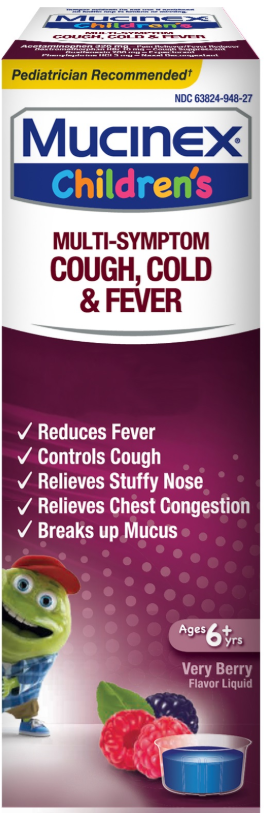 MUCINEX Childrens MultiSymptom Liquid  Cold  Fever Very Berry Discontinued